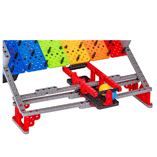 Regenbogen-Brettbausteine, Ballbahn, Rutsche, Ballfangspiel, 477 Teile.