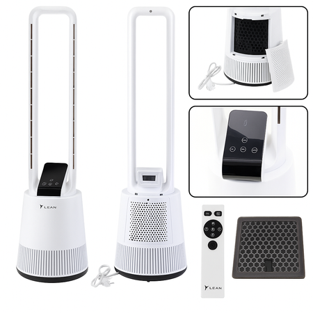 Wentylator Bezłopatkowy Podłogowy Oscylacja Timer Wyświetlacz LCD PILOT