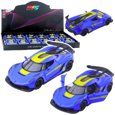 Sports Car Metal Race Drive Opening Doors Blue 1:32