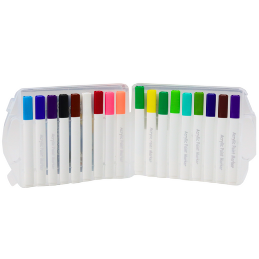 Set Acryl-Markierungsstifte im Organizer, 18-tlg.