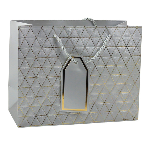 Torba Prezentowa Geometryczna Złote Linie 23 x 18 x 10 cm