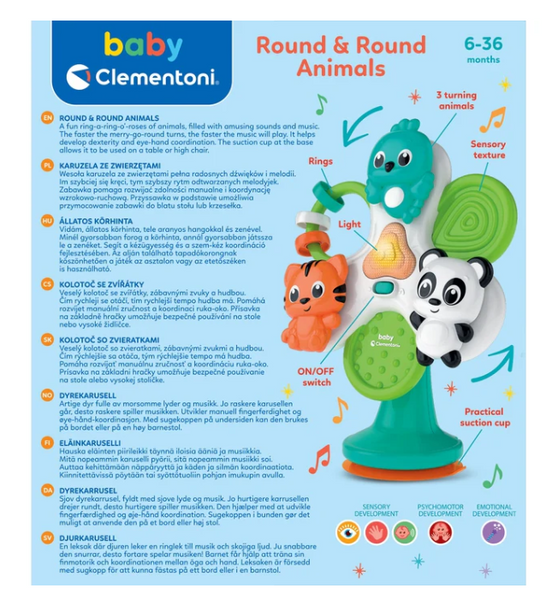 Fröhliches Tier-Karussell (Polnische Sprache) Clementoni 17952