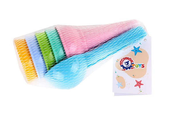 Set mit bunten Sandförmchen für Eistüten 6221