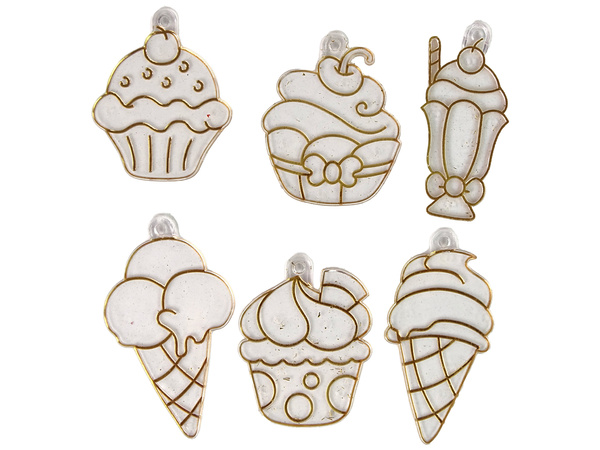 Creative Set Stained Glass Window Fusing Paint Ice Cream Sweets 3D