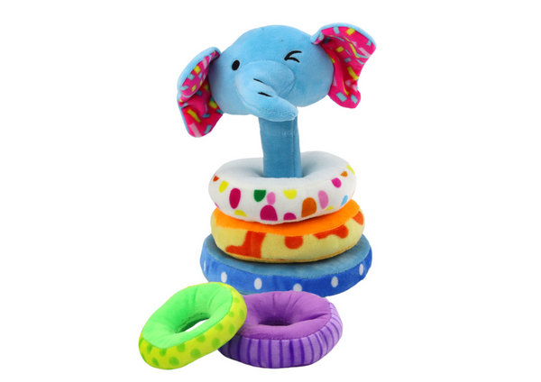 Plush Pyramid Elephant Educational Mascot Colorful 24 cm