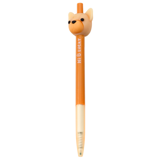 Gelstift mit Mops-Hund, blau-beige Tinte, 0,5 mm