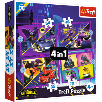 Puzzle - 4w1 (35, 48, 54, 70) - Poznaj Batwheels - Trefl 34658