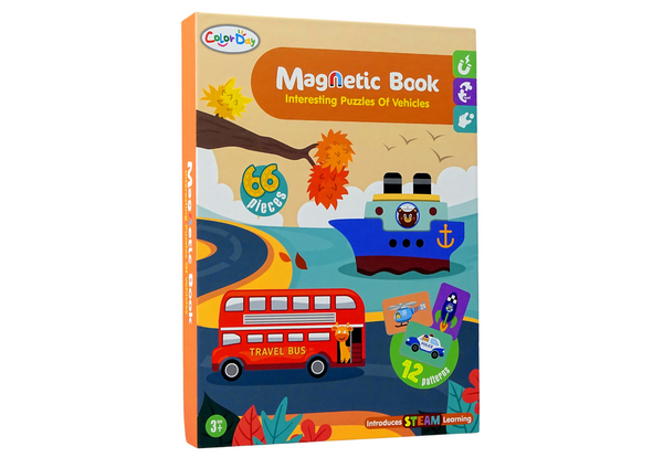 Magnetic Jigsaw Book Vehicles Cards Helicopter Police