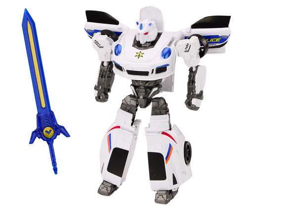 Auto-Robot 2in1 Transformation Police Car White