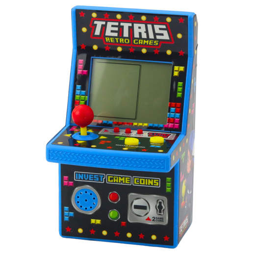Mini Retro Tetris Spielautomat 49 Spiele 1676 Levels Blau