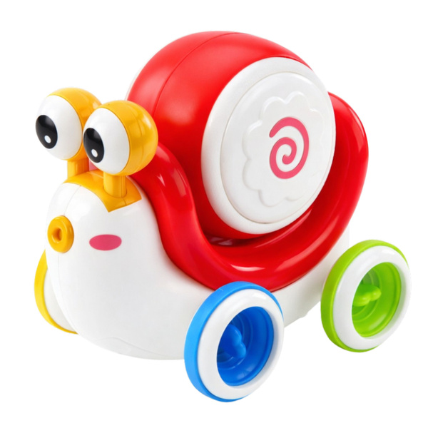 Interactive Snail Riding Drum Musical Educational Red