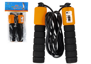 Springseil Schwarz und Orange mit Zähler 280 cm Fitnessverstellung