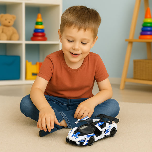 Sportwagen Metal Drive Türen zum Öffnen Weiß 1:32