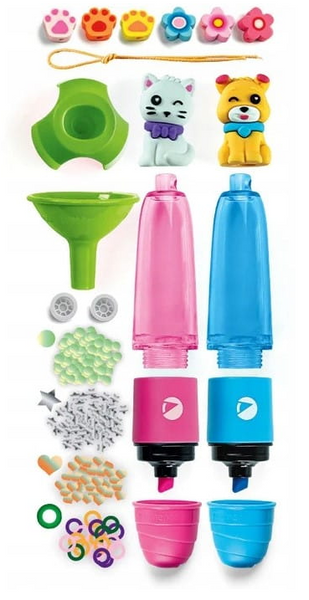 Idea Art Mini-Fabrik Marker & Textmarker gestalten: Süße Haustiere Hund & Katze Clementoni 18166