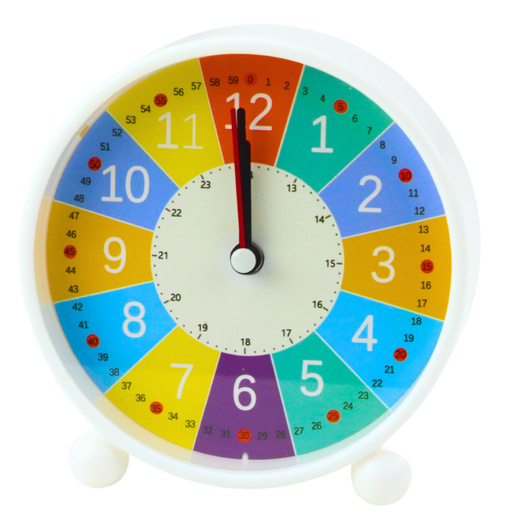 Children's Alarm Clock Educational Quartz Minutes Seconds Colorful 12cm