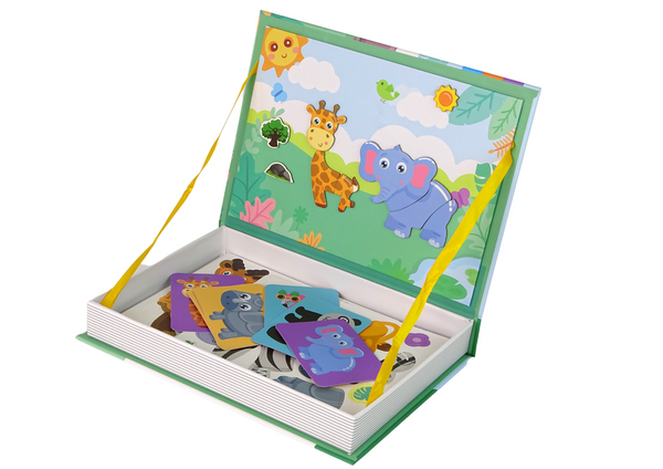 Magnetisches Puzzle Buch Tiere Puzzle Krokodil Affe