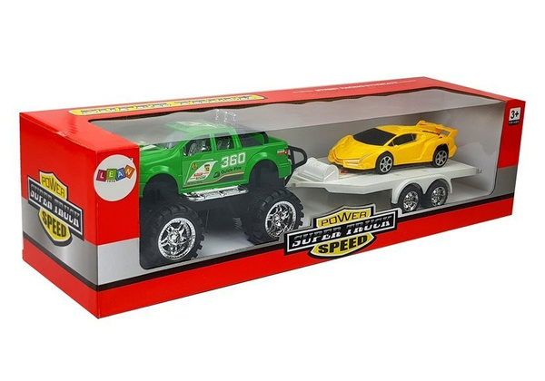 Set of Vehicles Yellow Sportcars Green Off-Road with Friction
