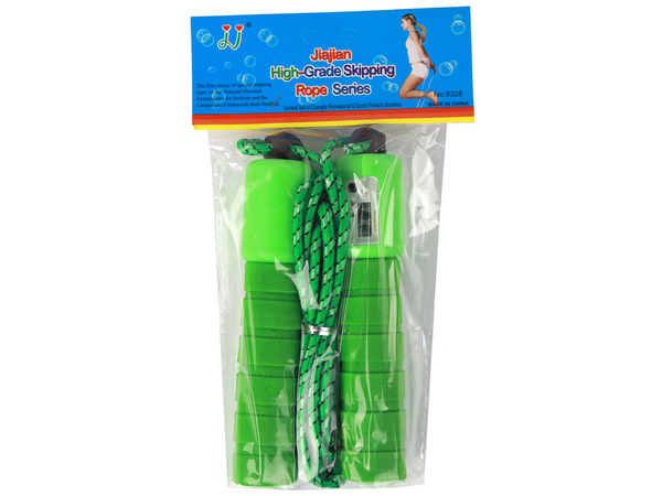 Green Skipping Rope With Counter 275 cm Fitness Adjustment
