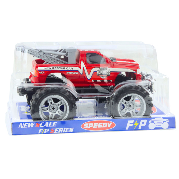 Samochód Terenowy Ratunkowy Z Napędem Na Tył Hak Holowniczy Czerwony 27cm