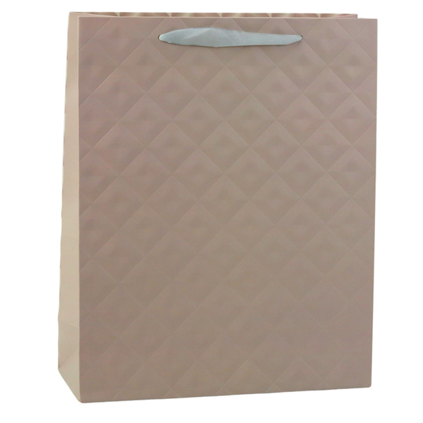 Embossed Beige Gift Bag 32 x 26 x 10cm