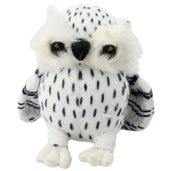 Plush Little Owl Mascot Cuddly Toy White Black Spots 15cm