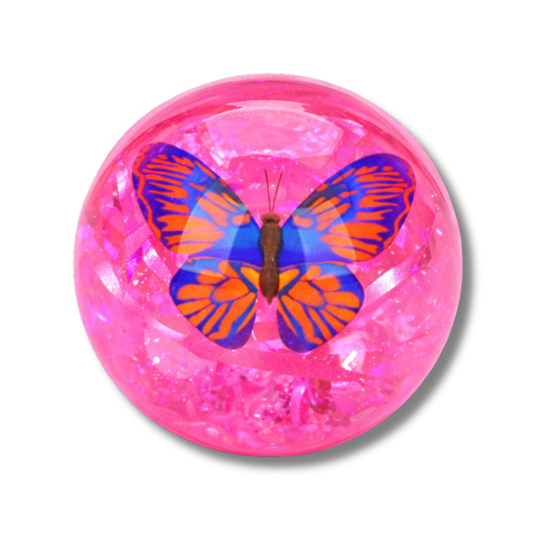 Elastyczna Piłka Do Odbijania Z Kauczuku Konfetti Motyl Świeci Mix 9 cm