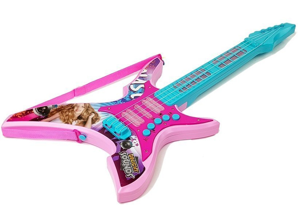 E-Gitarre mit Lichtern und Sounds Pink 62cm