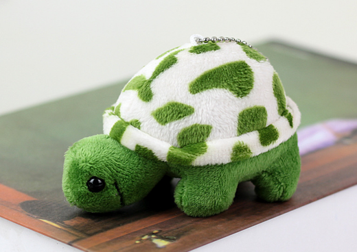 Plüschschildkröte 10 cm grüner Maskottchen-Schlüsselanhänger