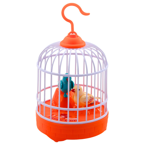 Batteriebetriebene Vogelkäfigbeleuchtung mit orangefarbenem Klang