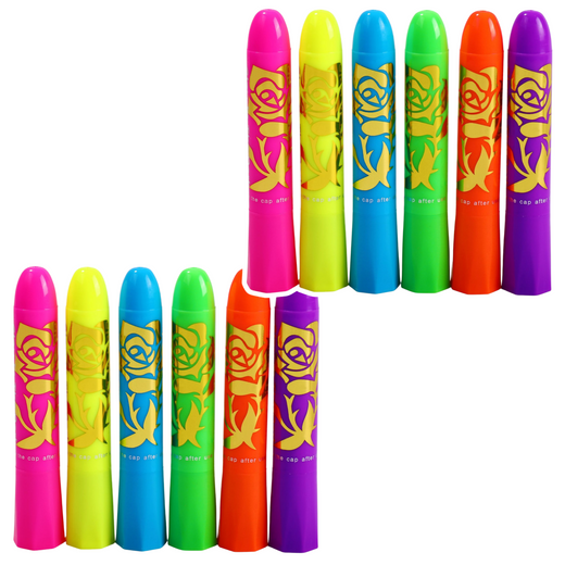 Gesichtsbemalungsset Neon UV-Fluoreszenzstifte 12-tlg