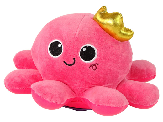 Maskottchen Oktopus leuchtet rosa Geräusche