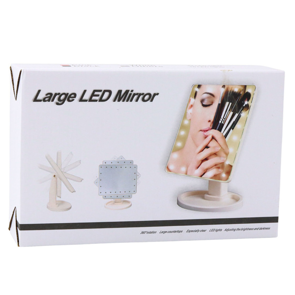 Cosmetic Mirror 16 LED Diodes With Stand Adjustable Pink