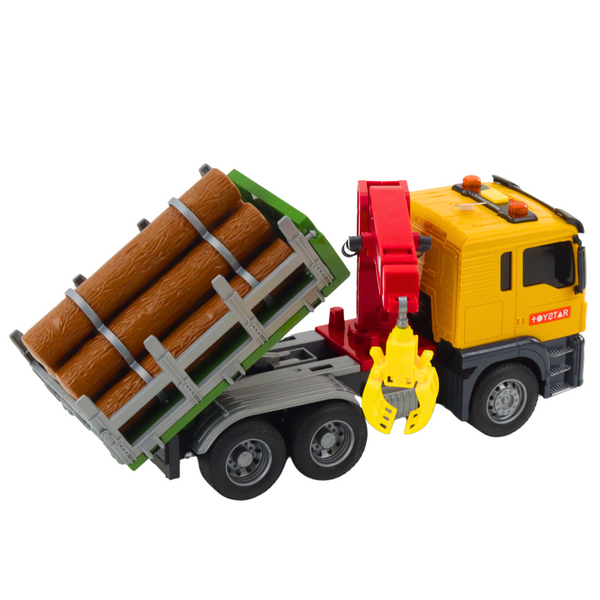 Timber Crane Truck Lights Sounds Yellow 1:14