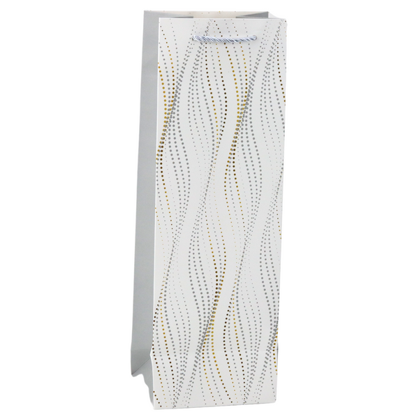 Bottle Gift Bag Shimmering Waves 35 x 12 x 9 cm