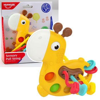 Sensory Toy Giraffe For Pulling Strings Yellow
