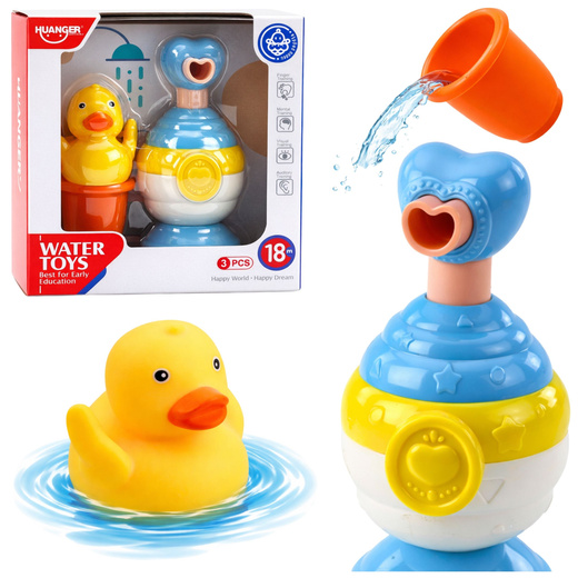 Badespielzeug-Set Ente Seifenspenderbecher Blau