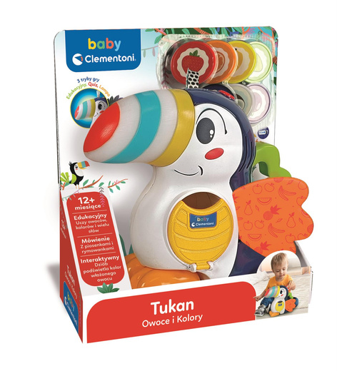 Interaktives Spielzeug Tukan Adrian: Obst & Farben Polnische Version Clementoni 50383