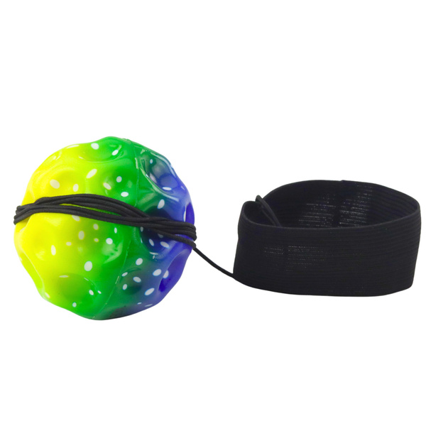 Mondball am Gummiband für Geschicklichkeitsübungen, 6,5 cm Einkerbungen