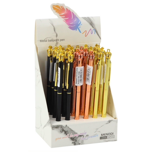 Metall-Kugelschreiber mit Automatikkrone, blaue Tinte, 1,0 mm