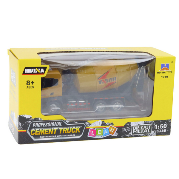 Concrete Mixer Construction Vehicle Metal Huina Khaki 1:50