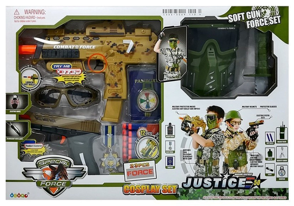 Military Toy Set Soft Bullet Pistols MP7