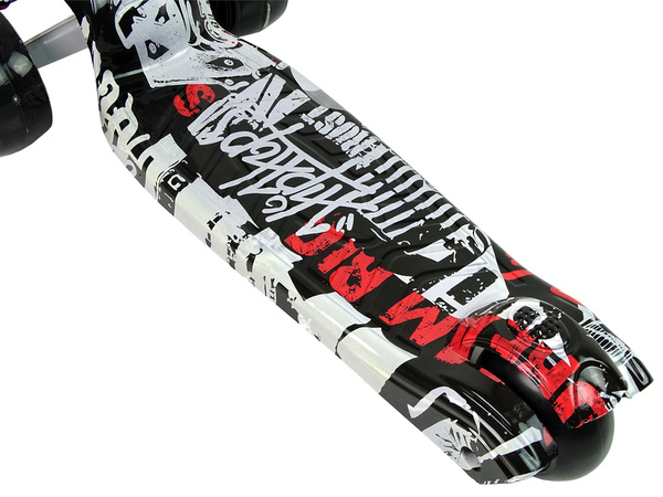 Three-wheeled scooter Luminous Wheels White Coloured Graphic Skull