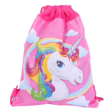 Schulschuhbeutel Turnanzug Regenbogen Einhorn Rosa 35x27 cm