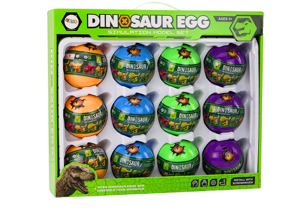 Dinosaur Rolling Eggs 12 Pieces Set Colorful