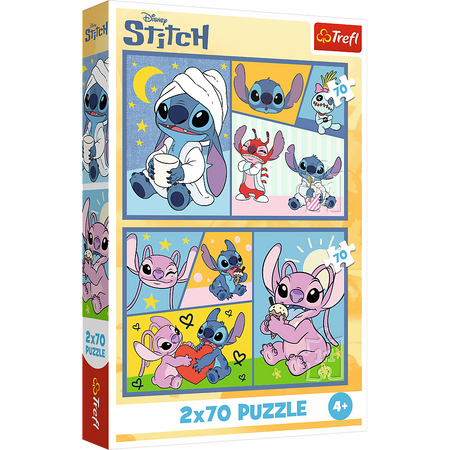 Puzzle 2x70 There's no boredom with Stitch Disney Lilo Stitch Trefl 34444