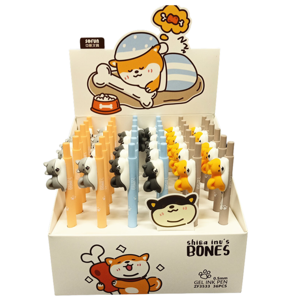Shiba Dog Figure Ballpoint Pen Blue Ink 0.5mm
