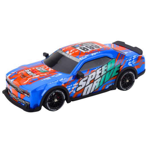 RC Sports Car with Illuminated Drift Body, Blue