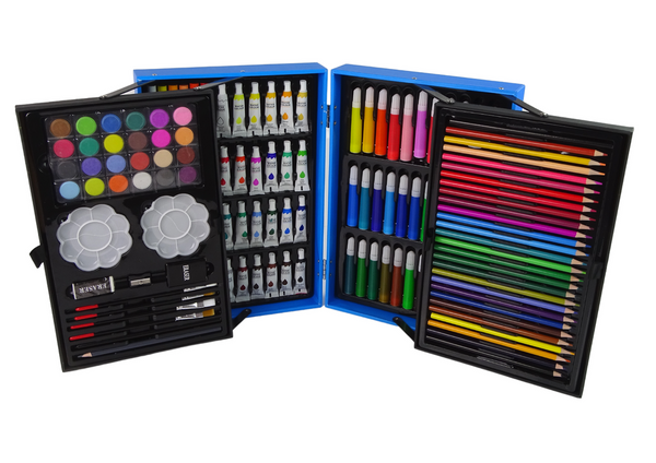 CHILDREN'S ART SET OF 145 PIECES In a pink case with a unicorn