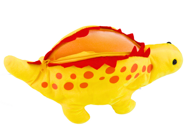 Plüsch-Dinosaurier-Federmäppchen, Aufbewahrungsbox, Anhänger, Gelb