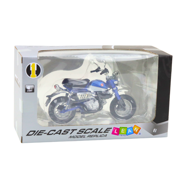 Motorrad Retro Classic Metall Hellblau 1:12